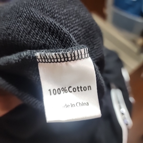 100% Cotton Rhinestone Crytal Wide Leg Pants French Terry Washed Mens Trackpsnts - Picture 6 of 10